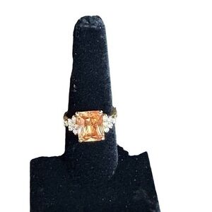Faux morganite gemstone ring 8 1/2”